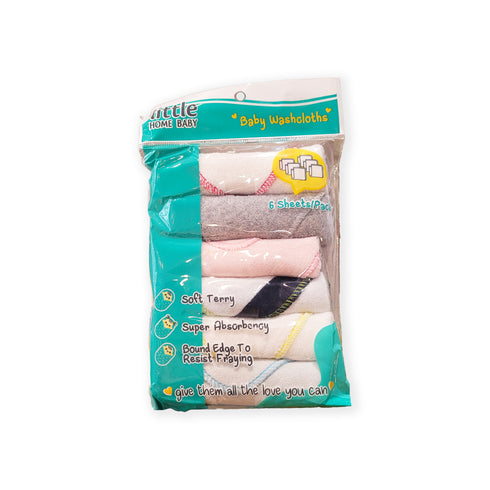 Infant Face Towel 6Pc Washcloths Set 17078 (Baby Boy Color)